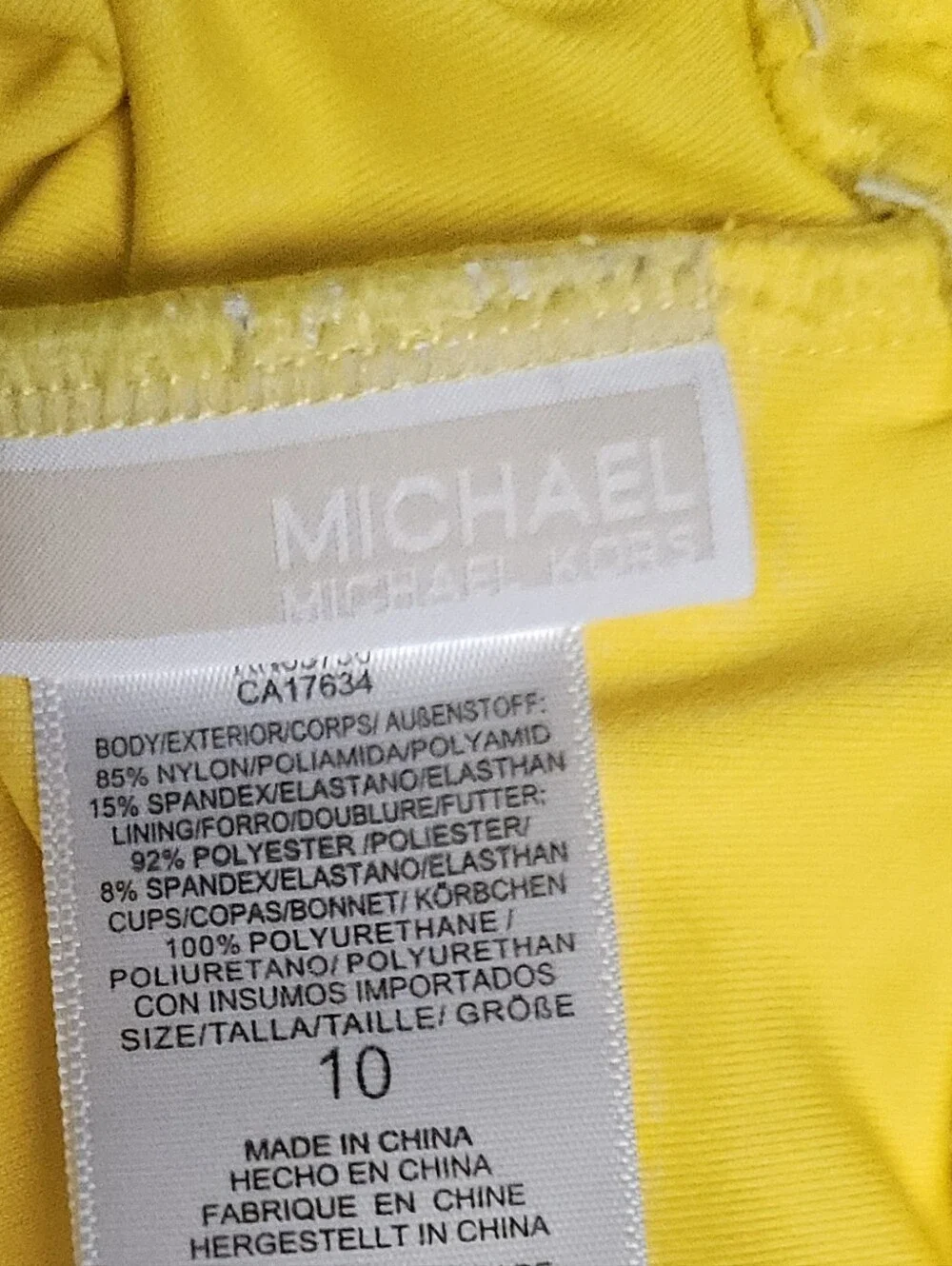 Michael Kors One Piece Yellow Swimsuit